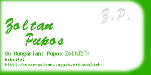 zoltan pupos business card